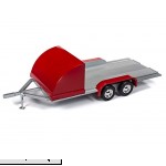 Four Wheel Open Car Hauler Trailer Red for 1 18 Scale Models by Autoworld AMM1167  B07MLBT2CD